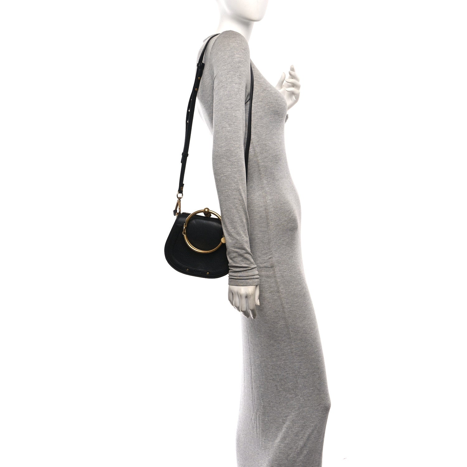 Chloe Calfskin Small Nile Bracelet Bag Black 2 of 9