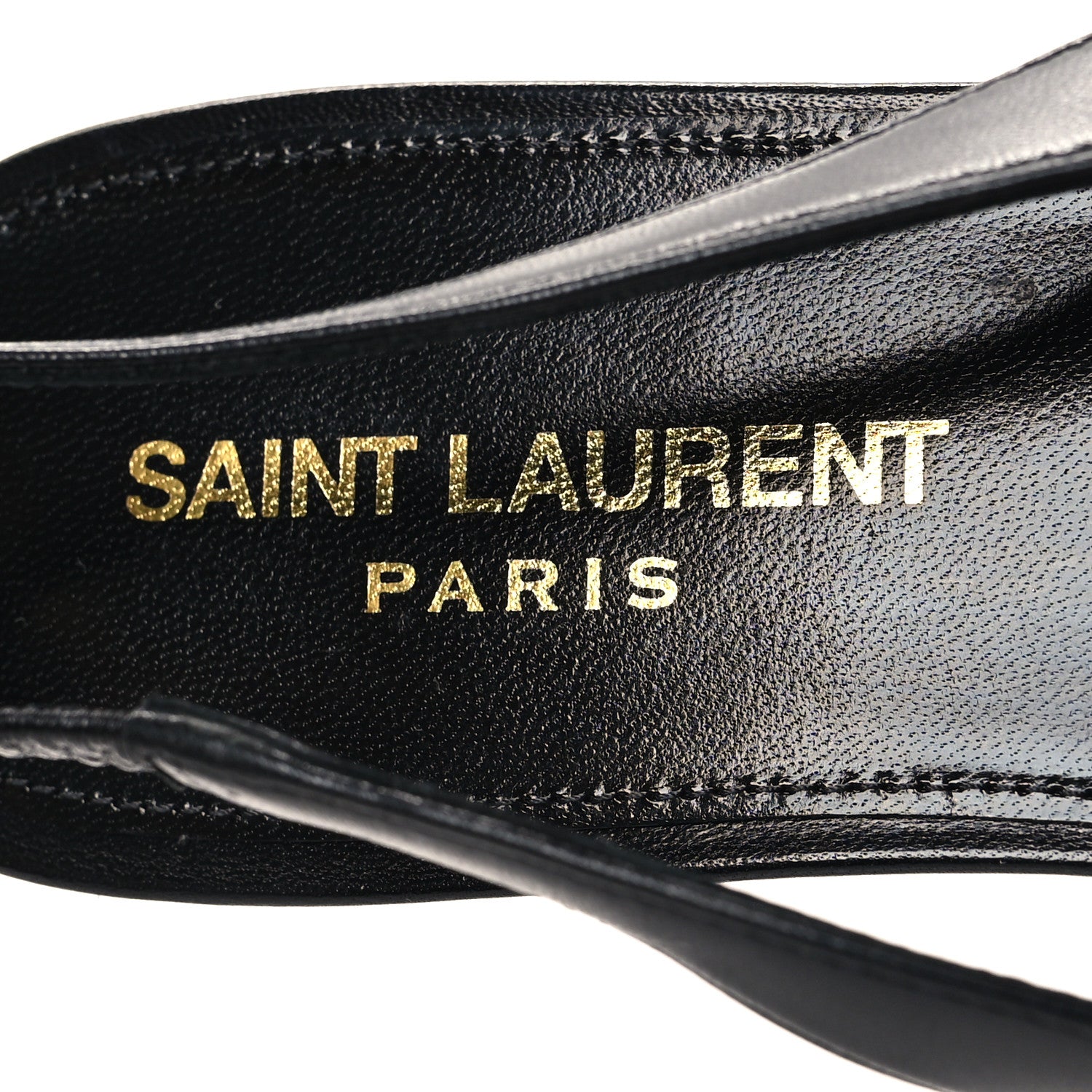 Saint Laurent Patent Smooth Lambskin Anais Slingback Flats 36 Navy Black 8 of 9