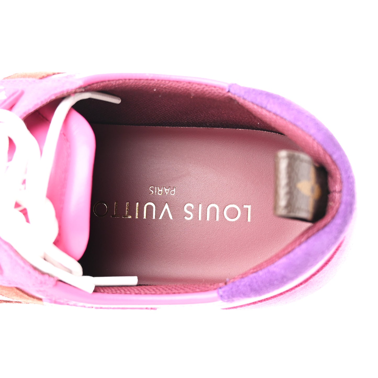 Suede Calfskin LV Sneakerina Sneakers 38 Fuchsia Pink