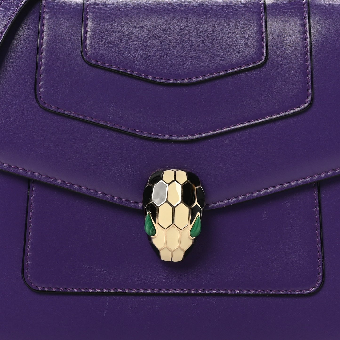 Calfskin Serpenti Forever Top Handle Purple