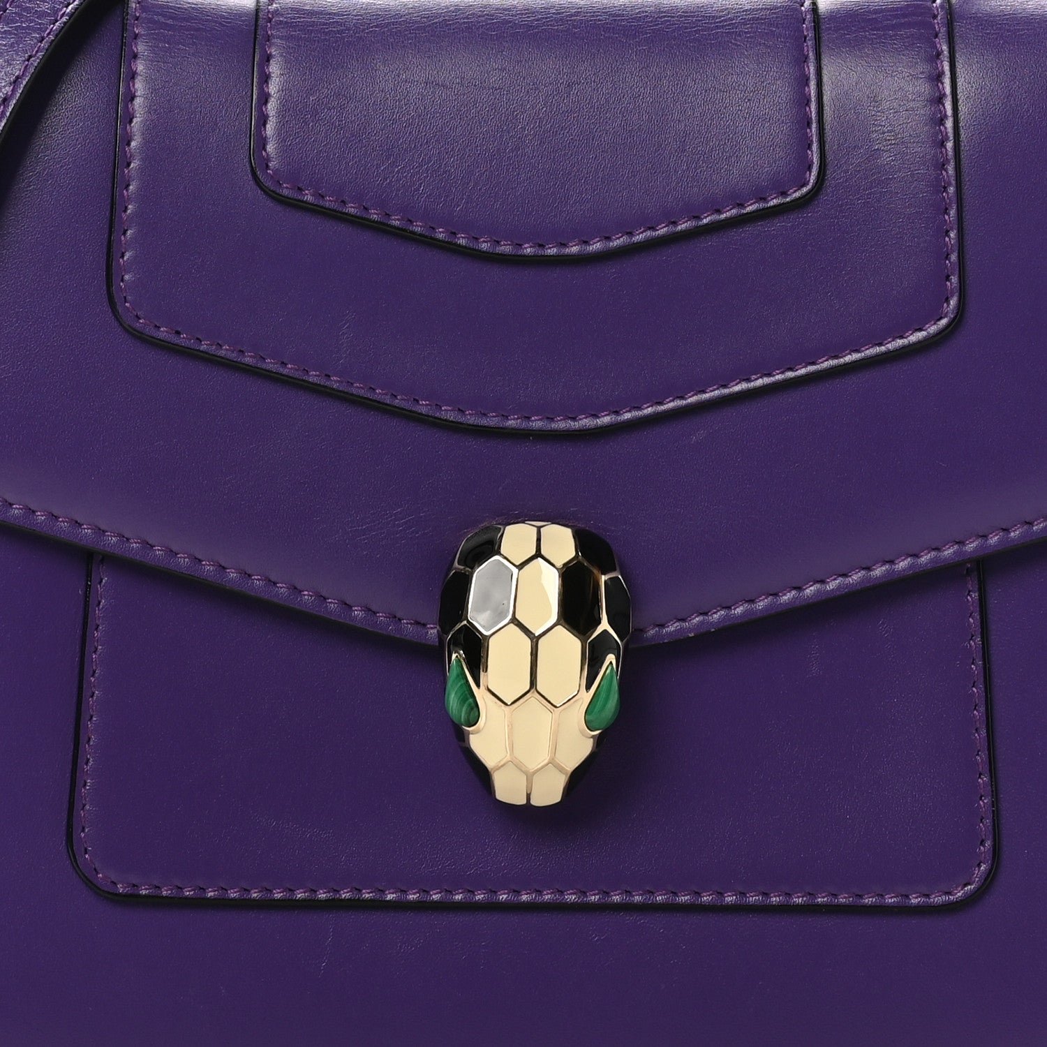 Bulgari Calfskin Serpenti Forever Top Handle Purple 12 of 17