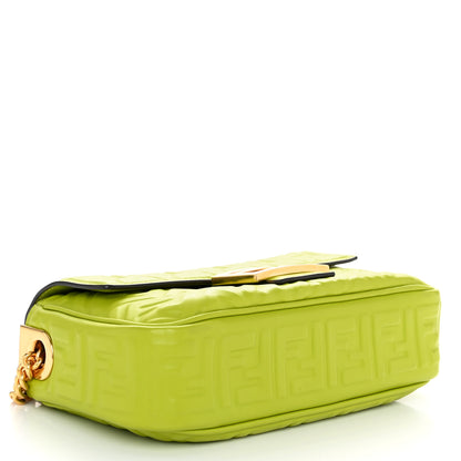Fendi Nappa FF Embossed Small Midi Chain Baguette Wasabi 3 of 10