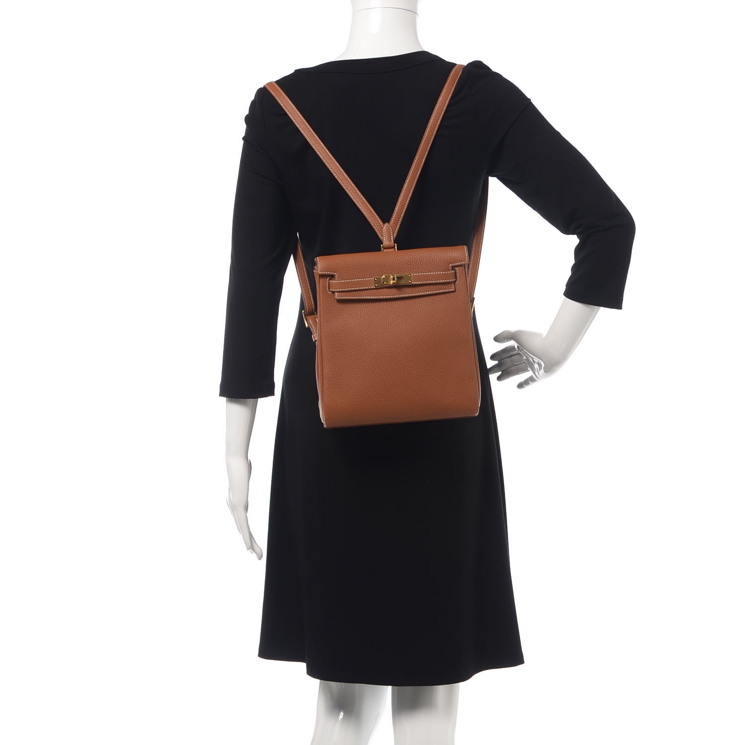 Hermes Togo Kelly Ado Backpack Gold 2 of 31