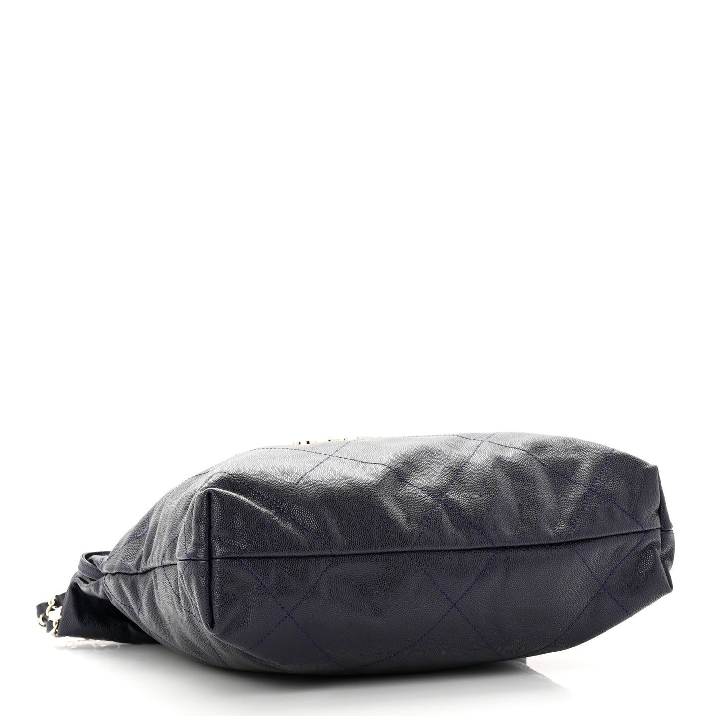 Shiny Caviar Quilted Small Chanel 22 Dark Blue