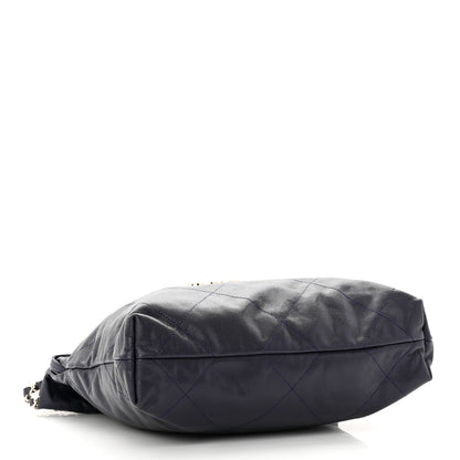 Chanel Shiny Caviar Quilted Small Chanel 22 Dark Blue 4 of 11