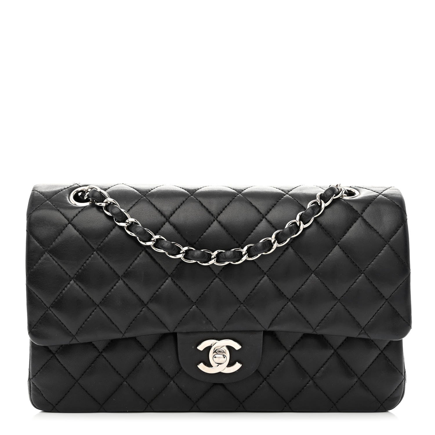 Chanel Lambskin Quilted Medium Double Flap Black 1 of 13