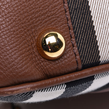 Burberry Derby Calfskin House Check Milverton Satchel Tan 9 of 9