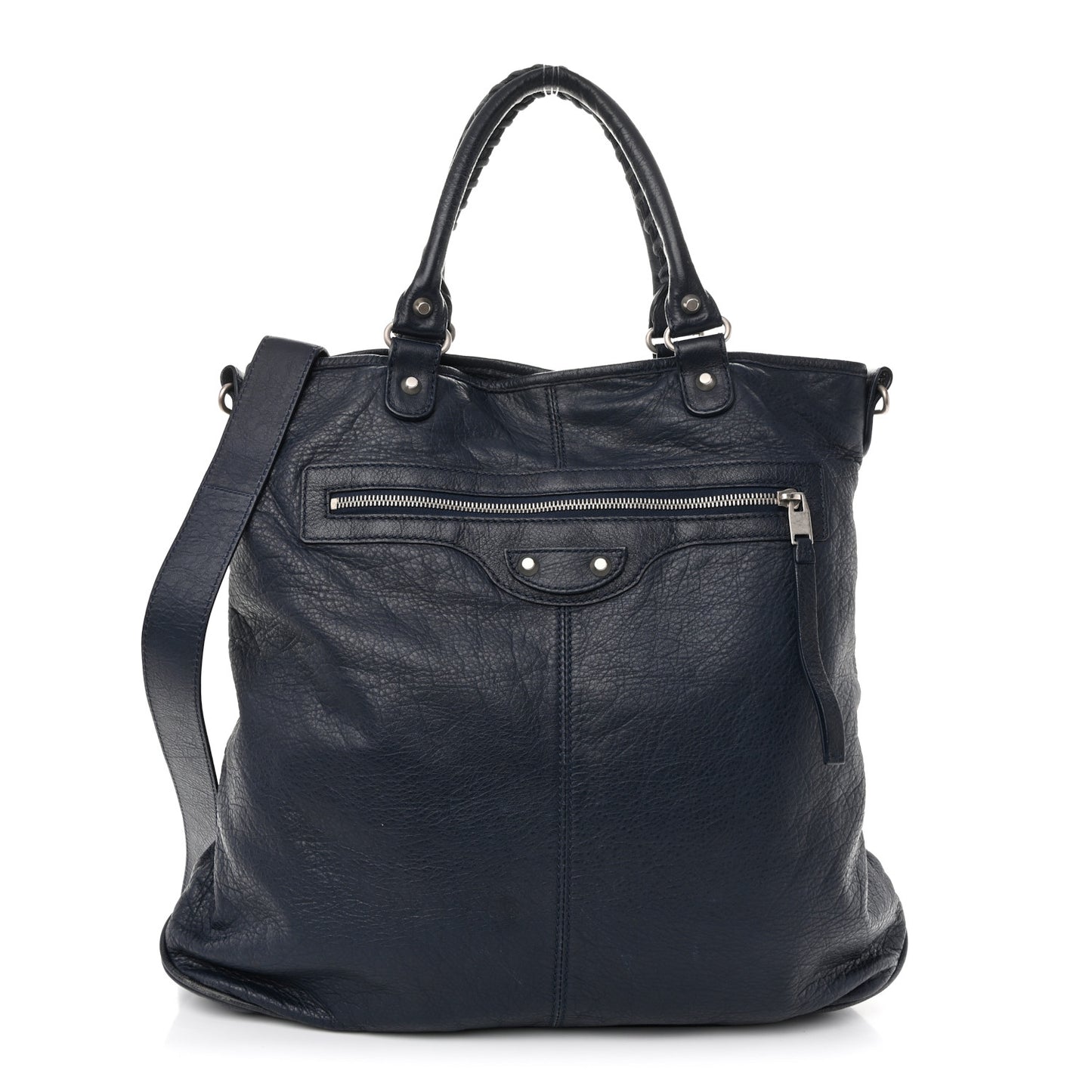 Agneau Classic Silver Hardware Hexagon Bleu Mineral