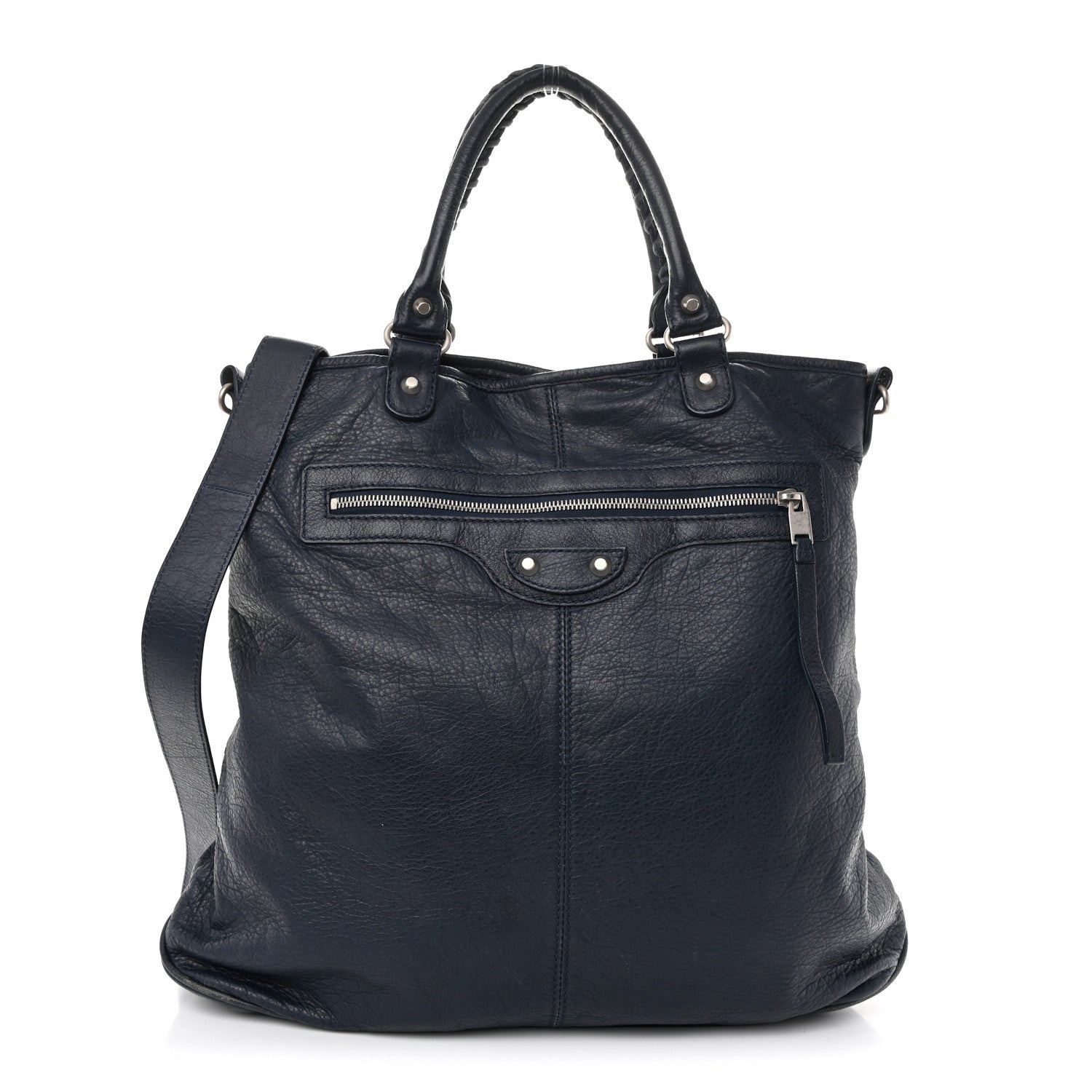 Balenciaga Agneau Classic Silver Hardware Hexagon Bleu Mineral 1 of 10