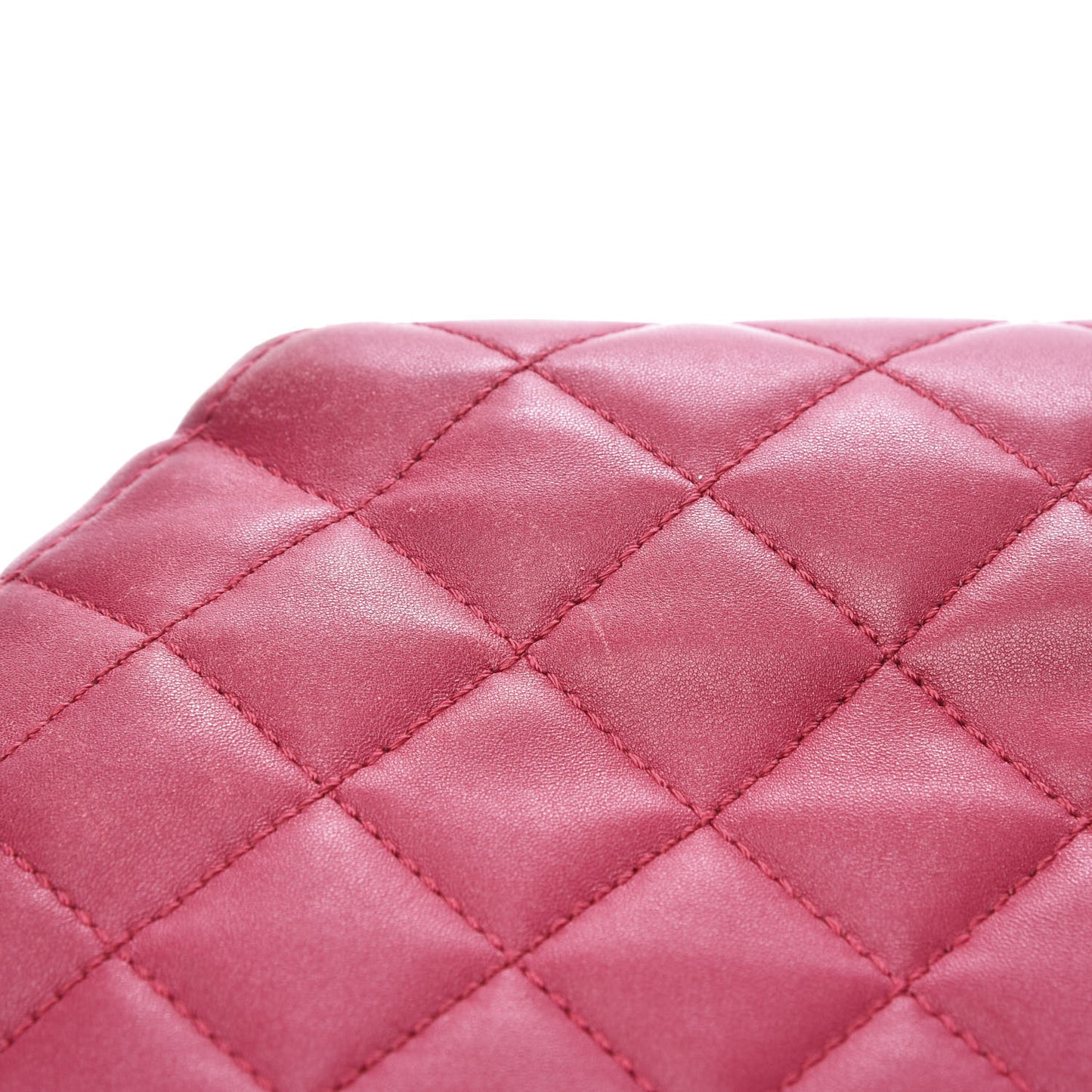 Lambskin Quilted Large Daily Supple Flap Dark Pink