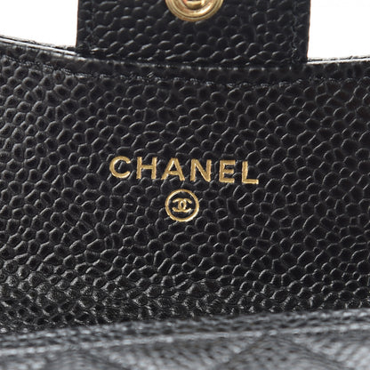 Chanel Caviar Quilted Flap Card Holder Wallet Black 6 of 9