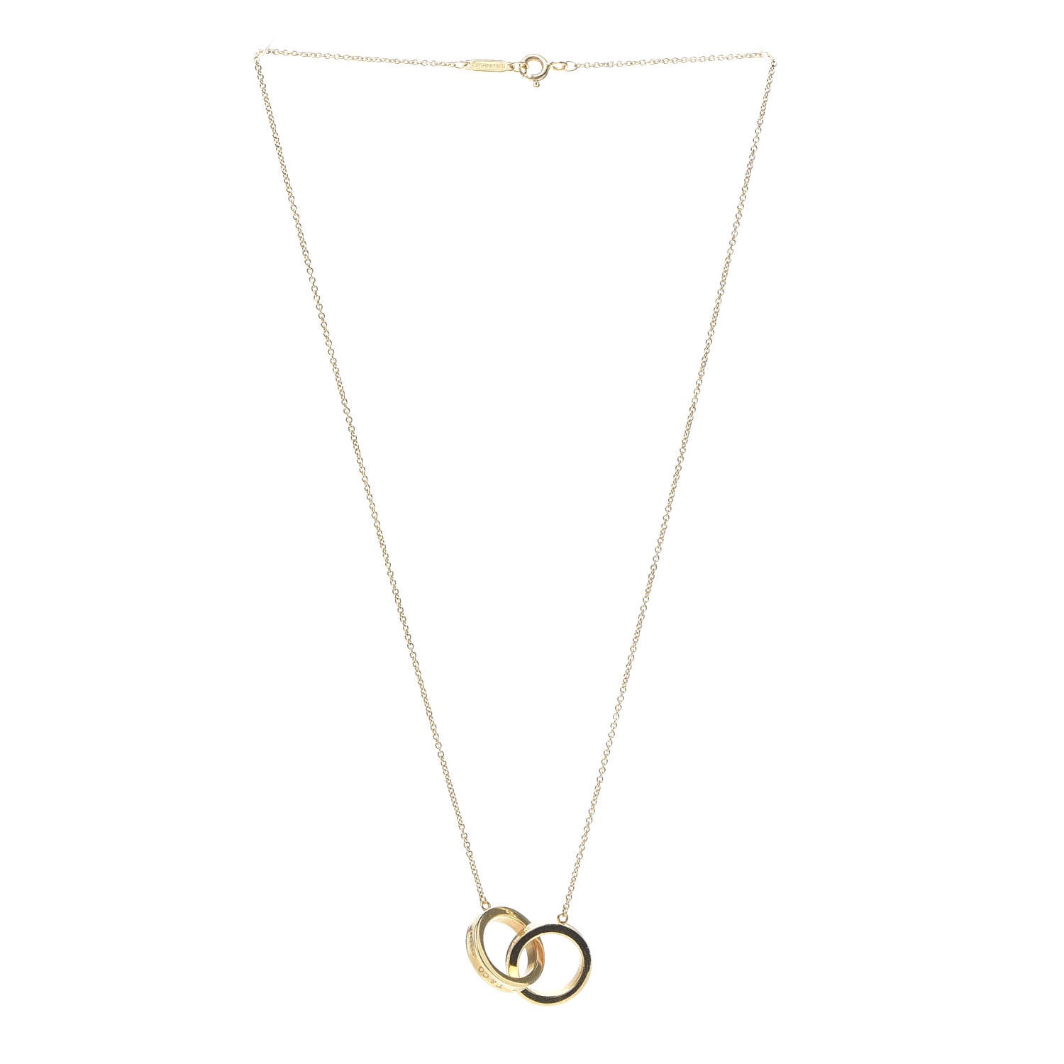 Tiffany 18K Yellow Gold 1837 Interlocking Circles Pendant Necklace 3 of 5