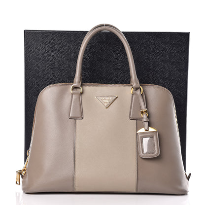 Prada Saffiano Lux Bi-Color Promenade Tote Argilla Pomice 19 of 19