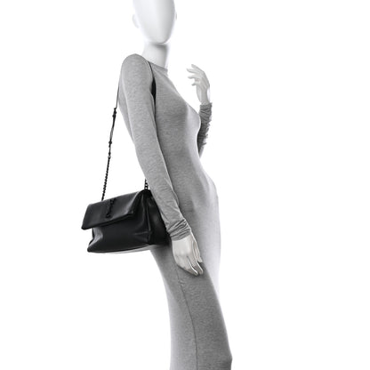 Saint Laurent Grain De Poudre Medium West Hollywood Monogram Fold-Over Black 2 of 13