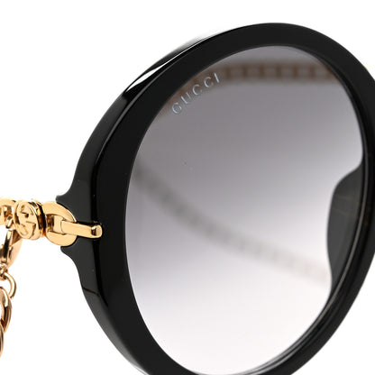Gucci Acetate Detachable Charm Oversized Frame Round Sunglasses GG0726S Black 8 of 9