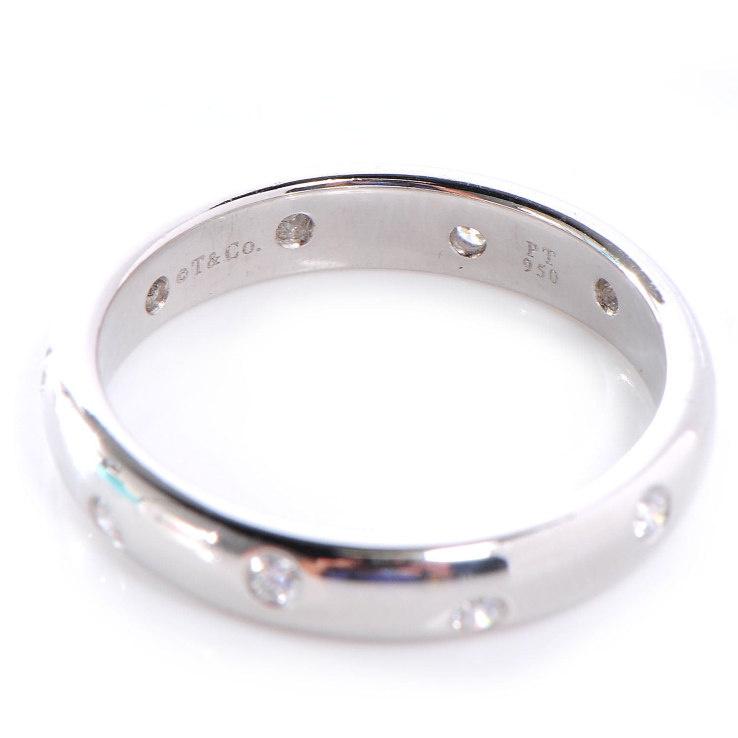 Tiffany Platinum and Diamond 4mm Etoile Band Ring 60 9 3 of 5