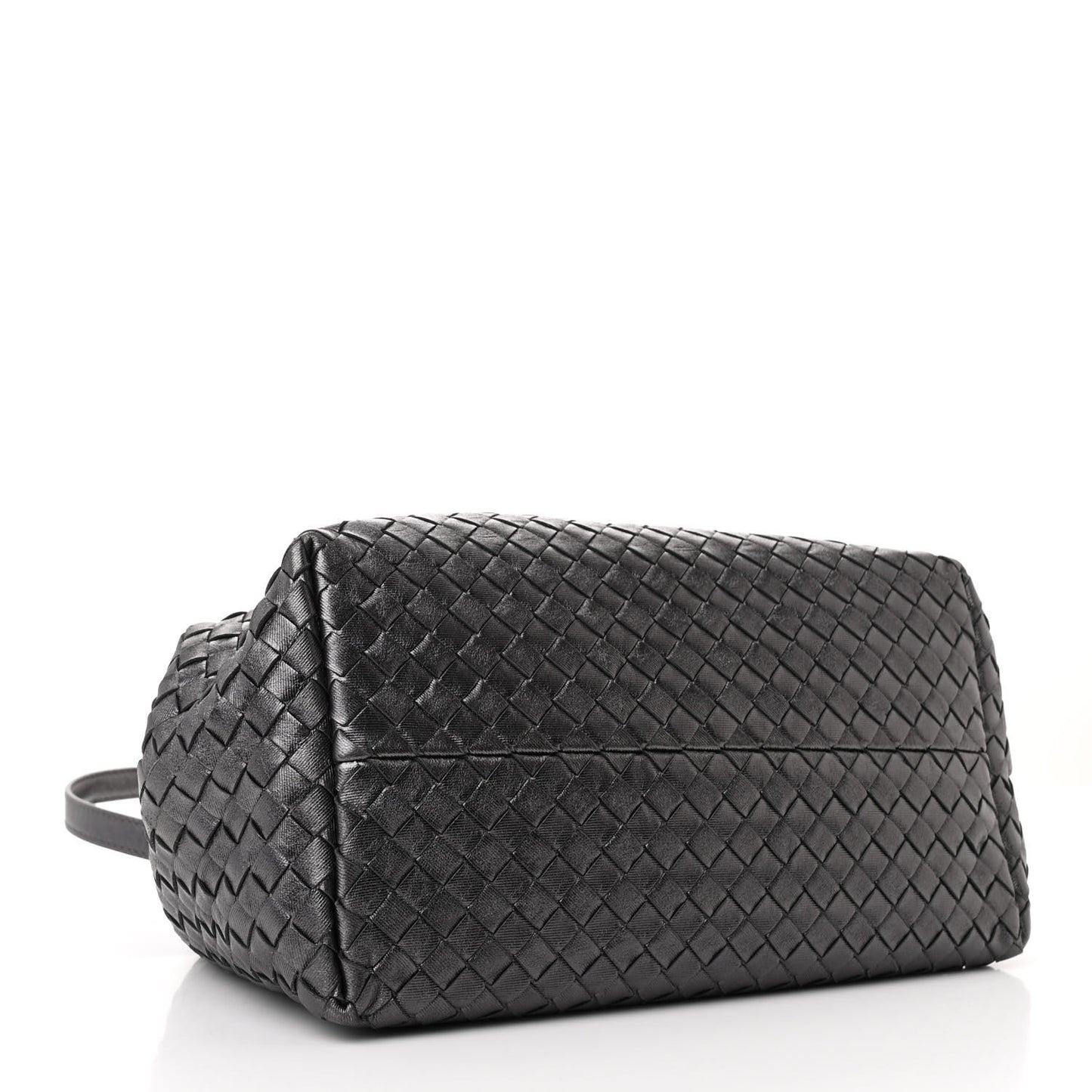 Metallic Nappa Intrecciato Small Cesta Tote Steel