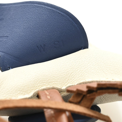 Hermes Milo Lambskin Grigri Rodeo Pegase Horse Bag Charm PM Craie Gold Bleu Tie 4 of 5