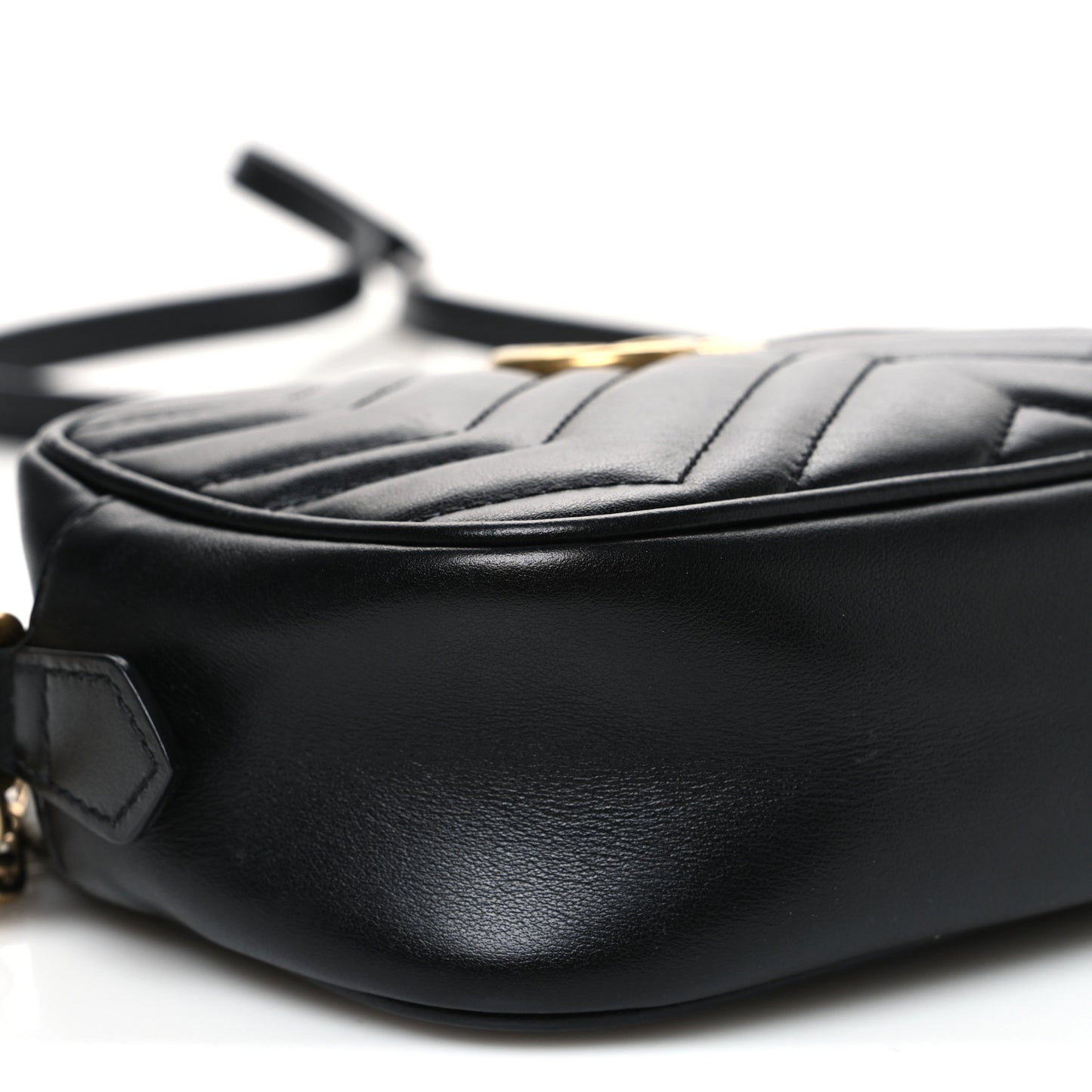 Calfskin Matelasse Mini GG Marmont Chain Shoulder Bag Black