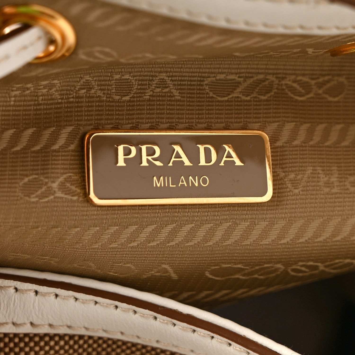 Prada Jacquard Logo Mini Bucket Crossbody Bag Corda Talco 6 of 10