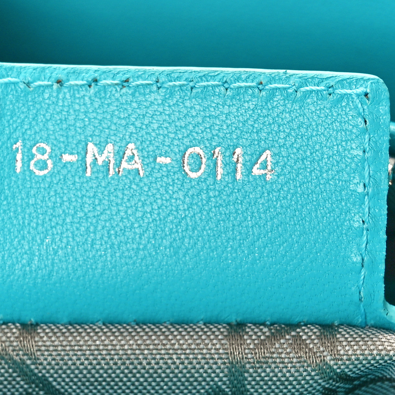 Lambskin Cannage Medium Lady Dior Turquoise