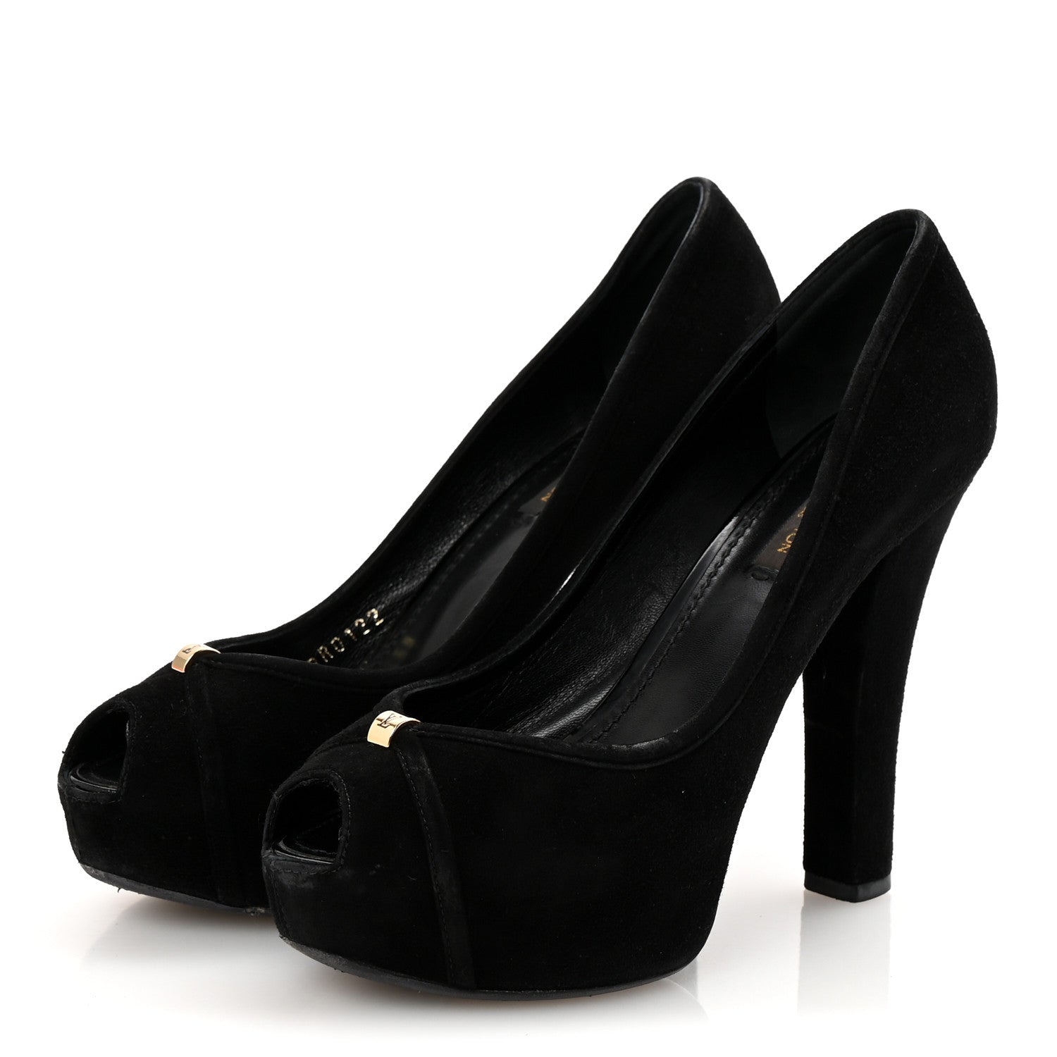Louis Vuitton Suede Monogram Kimono Open Toe Pumps 37 Black 4 of 10