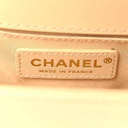 Chanel Calfskin Quilted Small Boy Handle Flap Beige 6 of 15