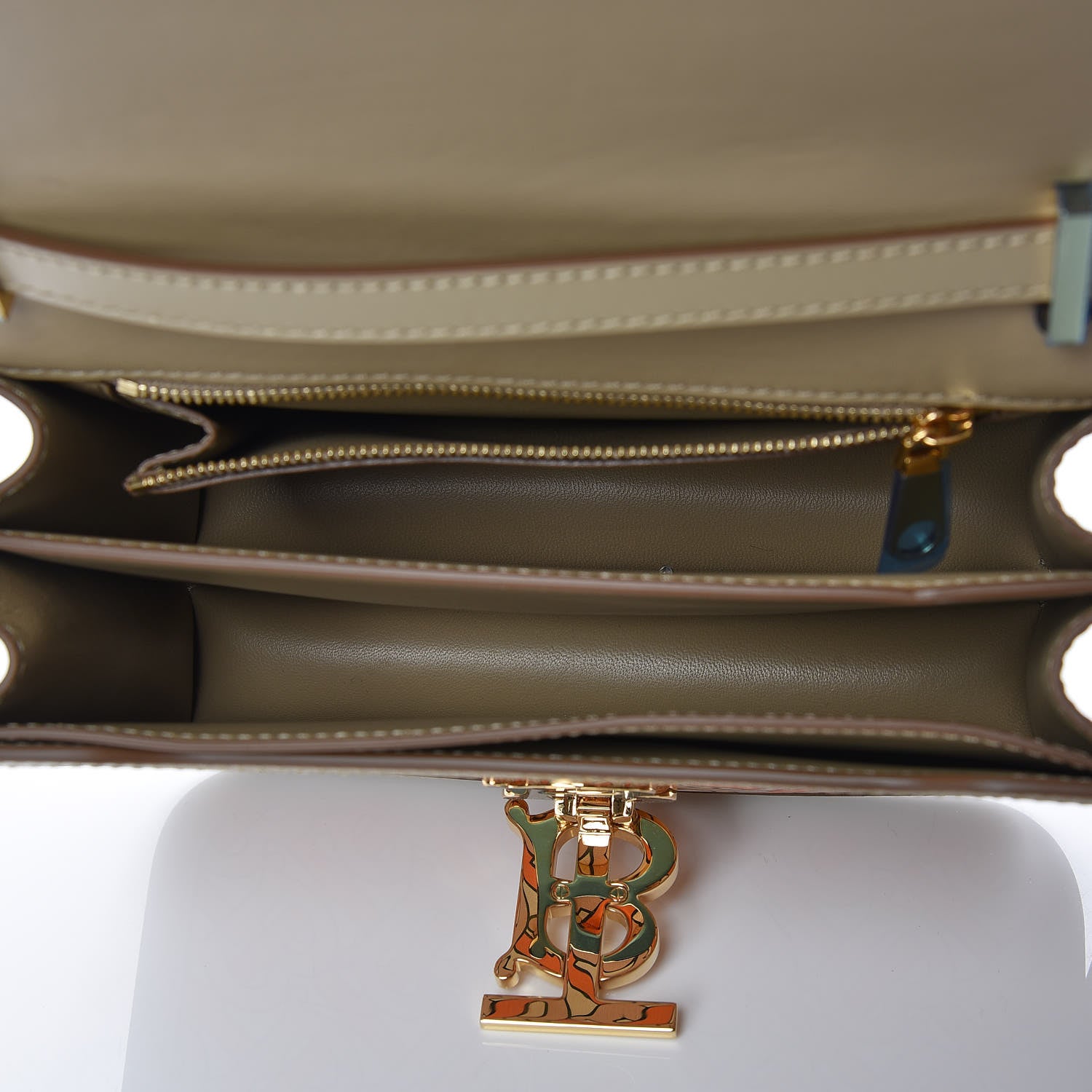 Burberry Calfskin Monogram Small TB Bag Bright Orange 7 of 9