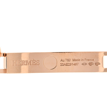 Hermes 18K Rose Gold Diamond Pave Kelly Chaine Choker Necklace 4 of 5