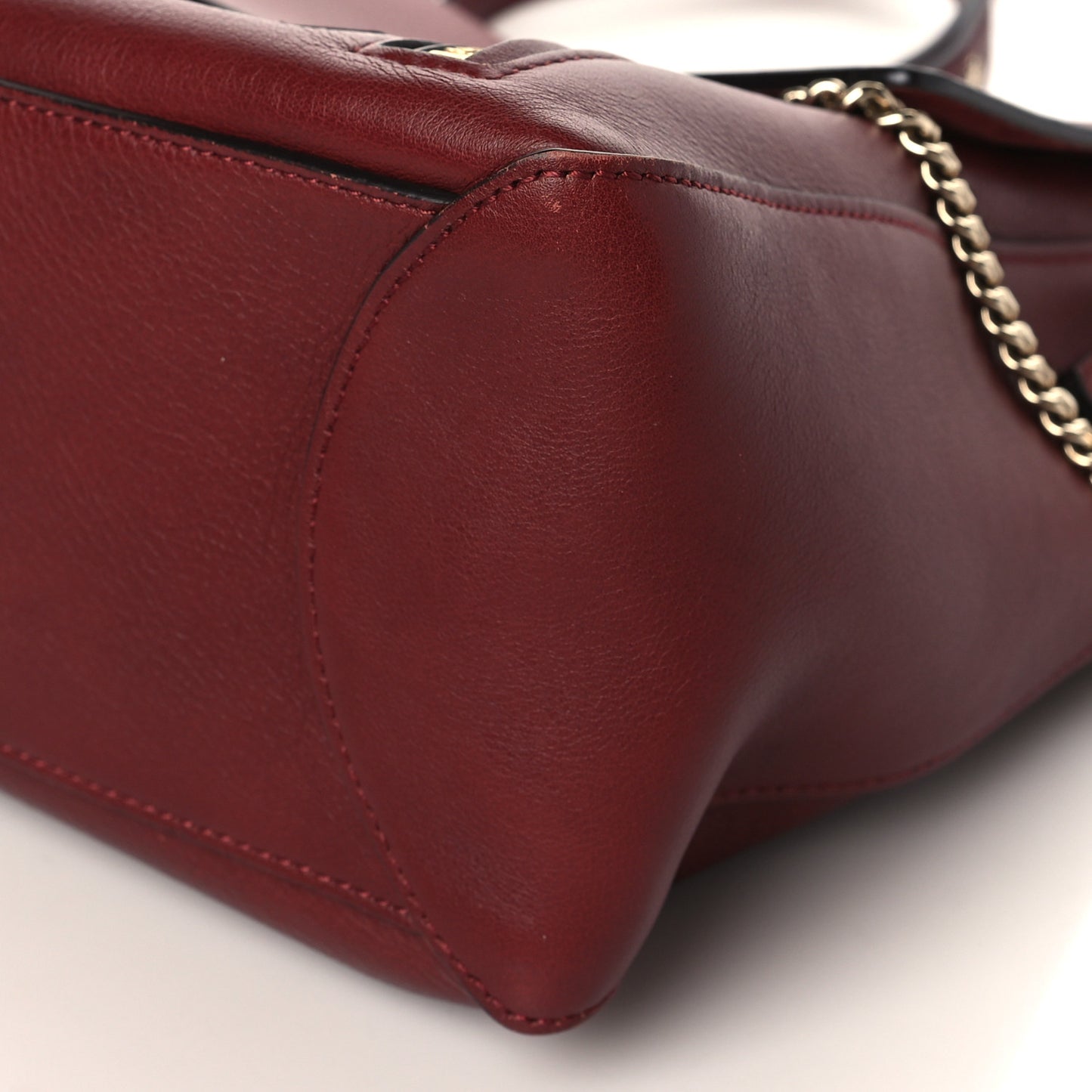 Calfskin Medium Faye Shoulder Bag Sienna Red