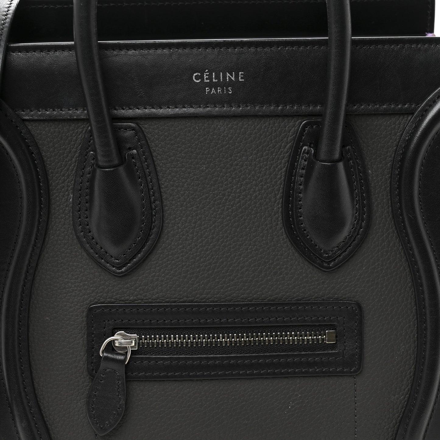 Baby Grained Calfskin Nubuck Tri-color Nano Luggage Anthracite