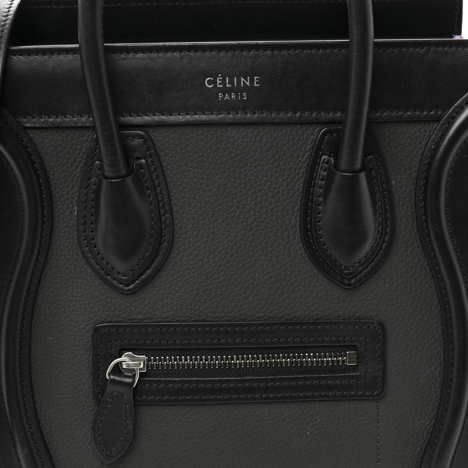 Celine Baby Grained Calfskin Nubuck Tri-color Nano Luggage Anthracite 8 of 12