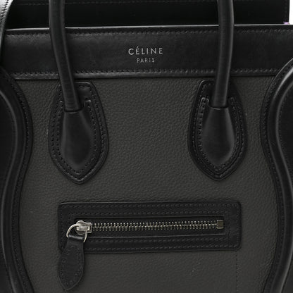 Celine Baby Grained Calfskin Nubuck Tri-color Nano Luggage Anthracite 8 of 12
