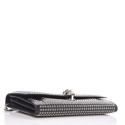 Alexander McQueen Calfskin Studded Skull Wallet on Chain Black 4 of 11