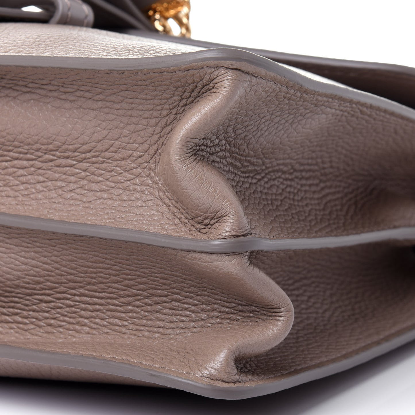 Shiny Grained Calfskin Medium Aby Day Shoulder Bag Motty Grey