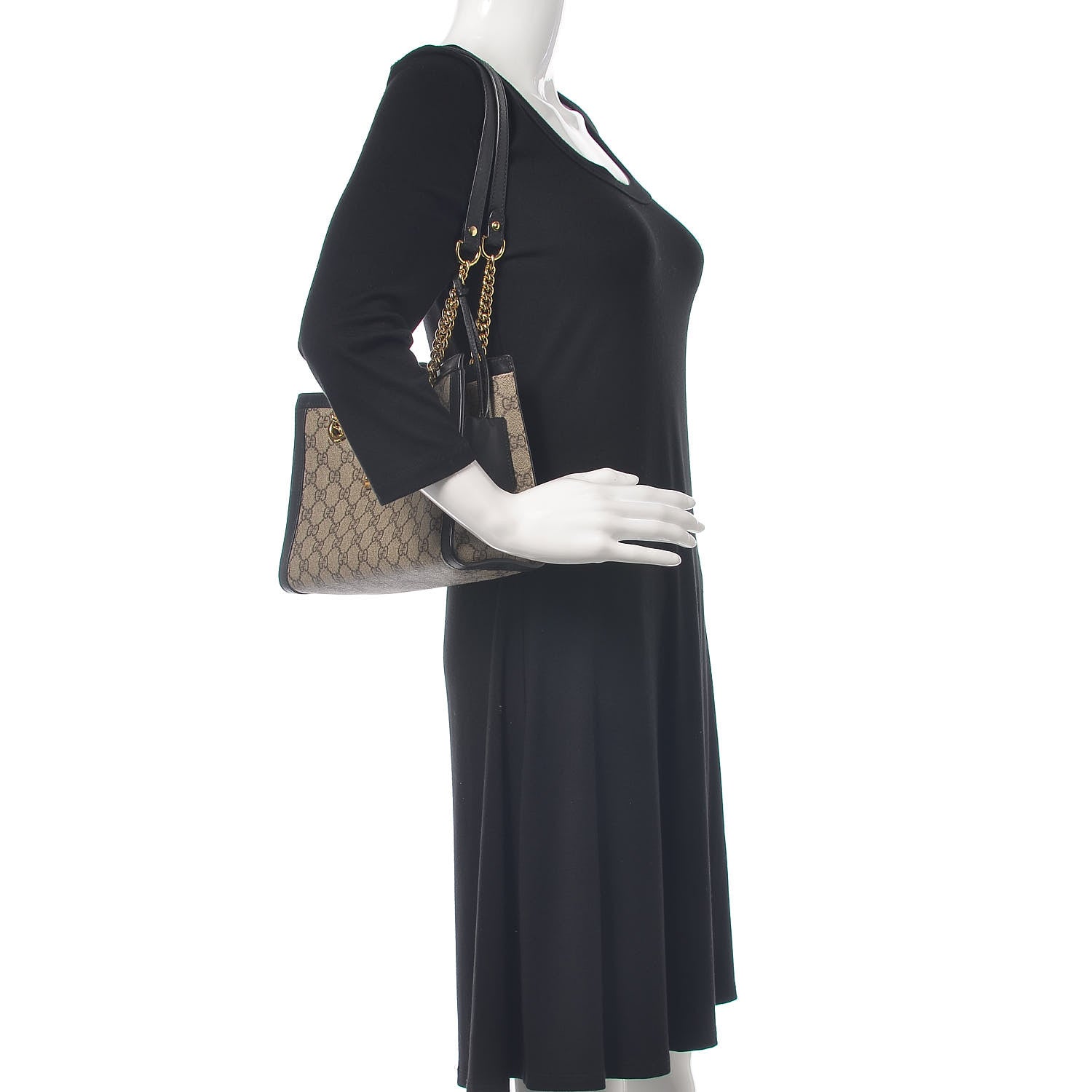 Gucci GG Supreme Monogram Small Padlock Tote Black 2 of 11