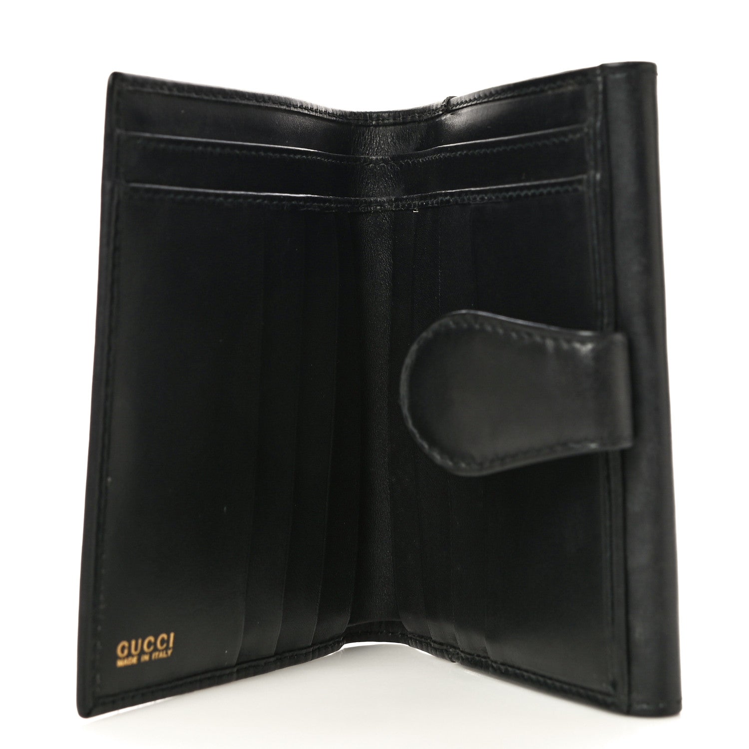 Gucci Calfskin Web Compact Wallet Black 6 of 16