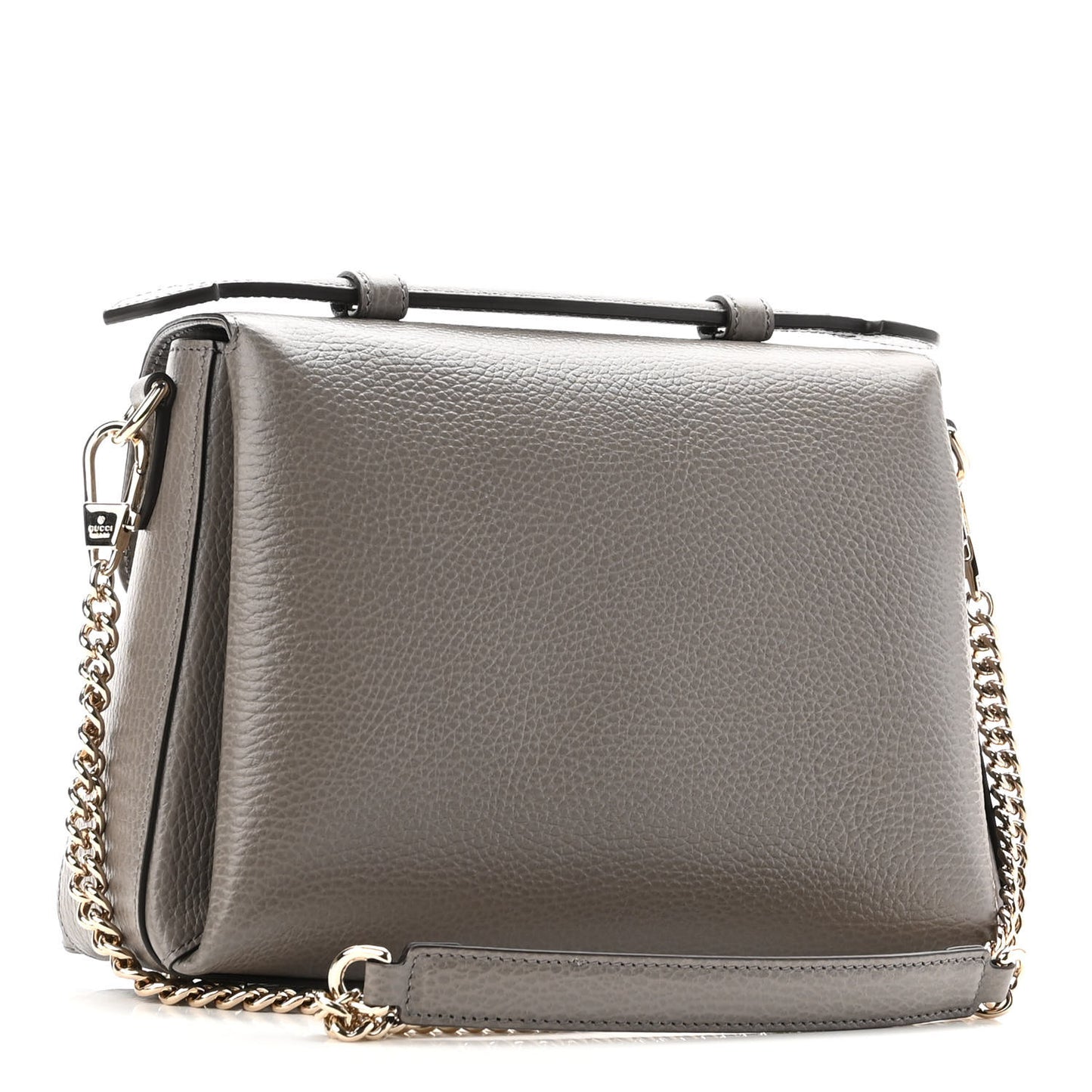 Dollar Calfskin Interlocking G Top Handle Shoulder Bag Loess