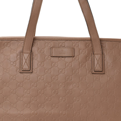 Gucci Guccissima Medium Zippered Shopping Tote Rose Beige 8 of 16