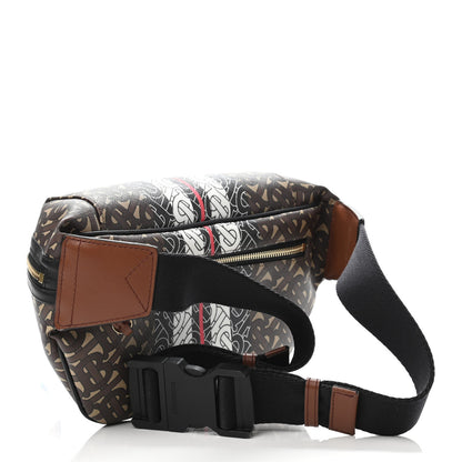 Burberry E-Canvas Monogram Stripe Medium Sonny Bum Bag Bridle Brown 2 of 4