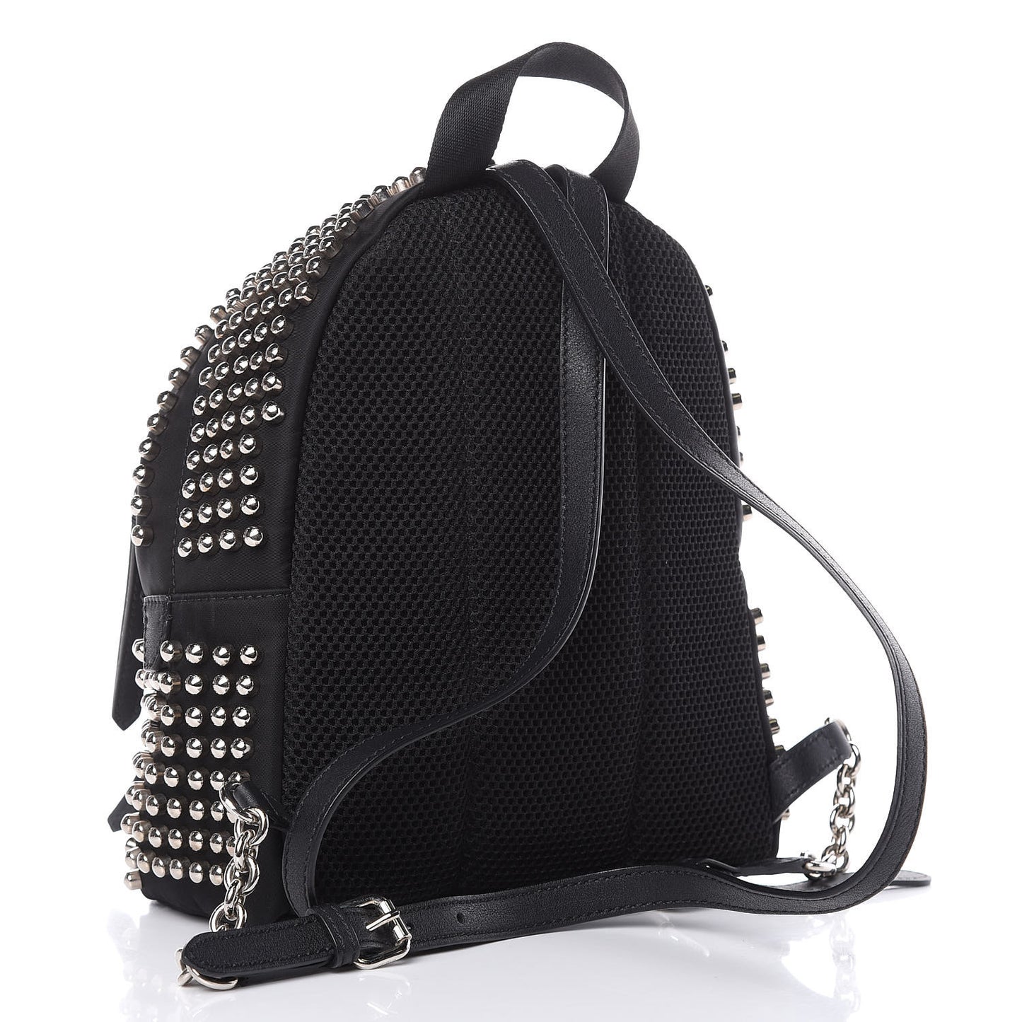 Nylon Vitello Dolce Studded Monster Mini Backpack Black