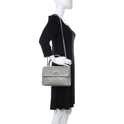 Chanel Lambskin Quilted Small Trendy CC Top Handle Flap Grey 2 of 10