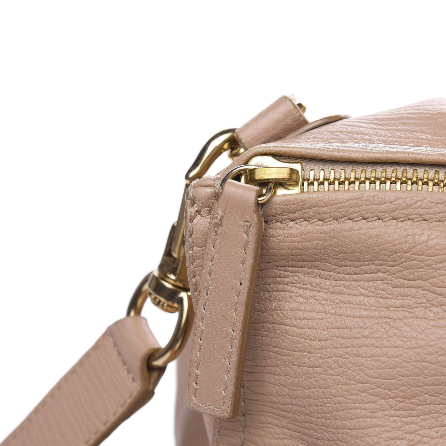 Textured Calfskin Large Pandora Beige