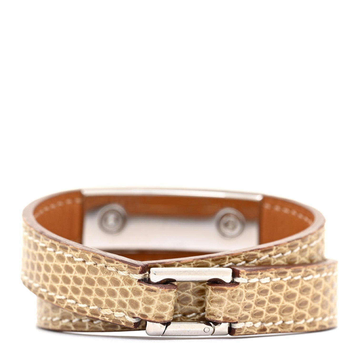 Hermes Lizard Rivale Double Tour Bracelet XS Ficelle 3 of 9