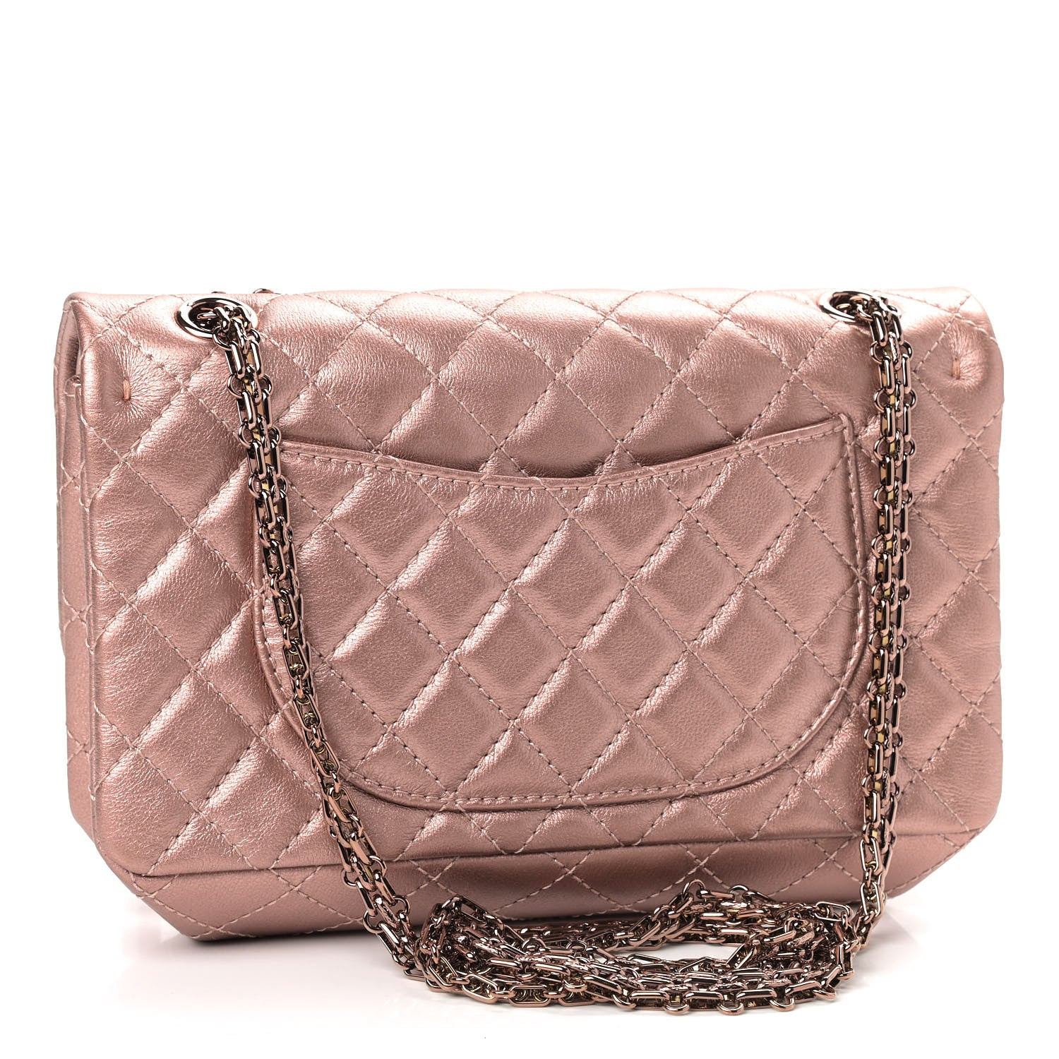 Chanel Metallic Grained Calfskin Quilted 2.55 Reissue 225 Flap Copper Pink 2 of 8