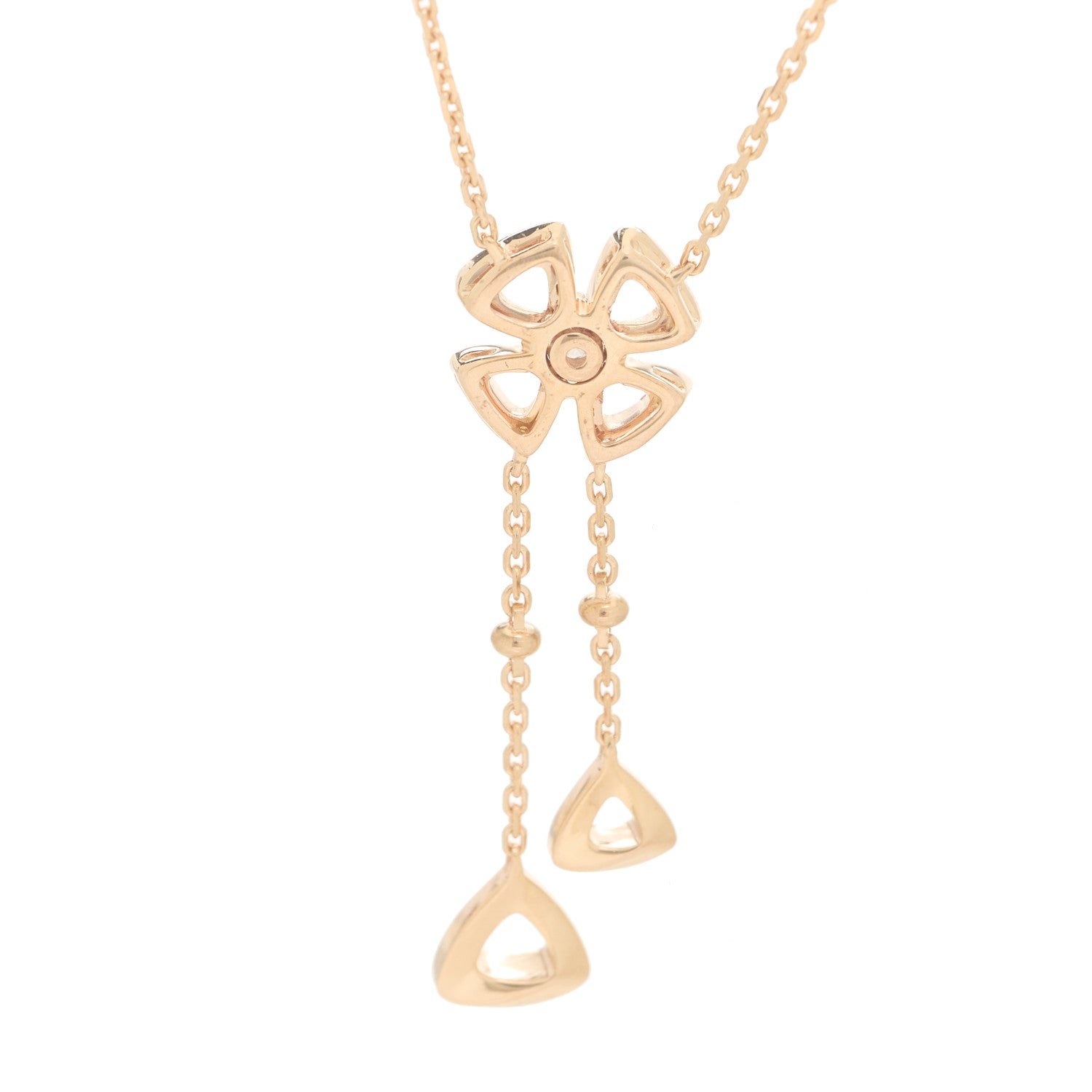 Bulgari 18K Rose Gold Diamond Fiorever Drop Necklace 4 of 8