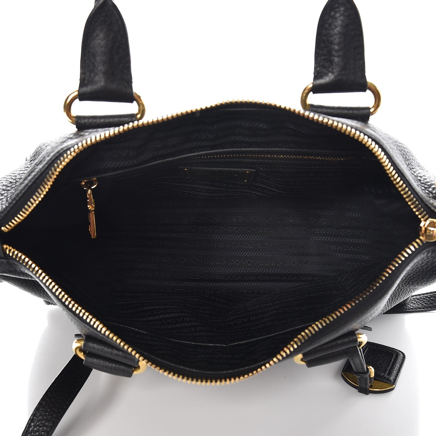 Prada Vitello Daino Shopping Satchel Black 5 of 8
