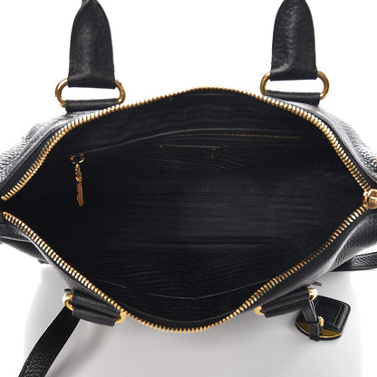 Prada Vitello Daino Shopping Satchel Black 5 of 8