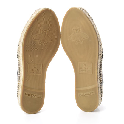 Gucci GG Supreme Monogram Bees Espadrille Flats 36.5 Beige Ebony Oro Black 6 of 11