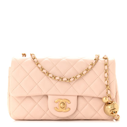Chanel Lambskin Quilted Mini Pearl Crush Rectangular Flap Light Beige 1 of 11